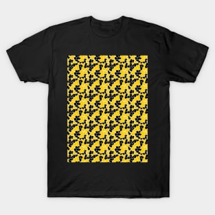 Elephant Print Skin Pattern Yellow Black T-Shirt